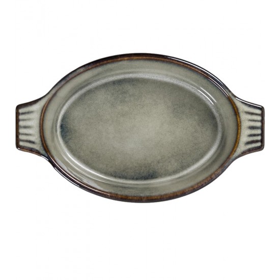 Travessa 31cm 1,4 Litros Oval Mista Em Cerâmica Verde